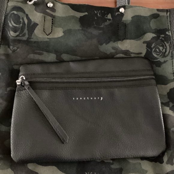 Sanctuary Black Leather Camo Tote Bag - Picture 5 of 6